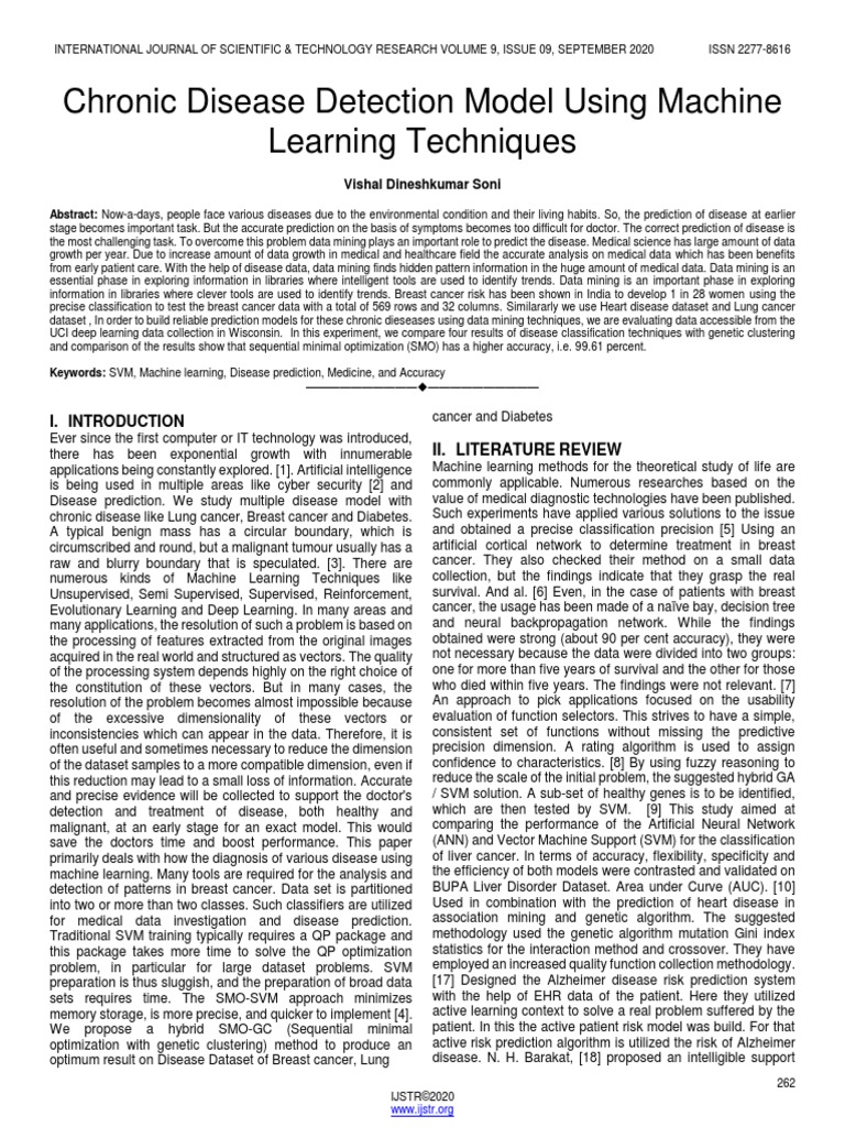Chronic Disease Detection Model Using Machine Learning Techniques | PDF ...