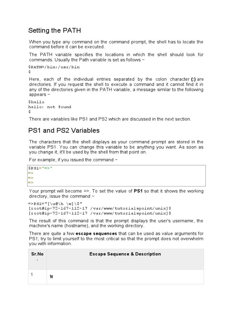 How to Set PATH and Customize PS1 | PDF | Command Line Interface ...