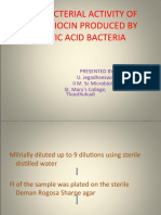 Antibacterial Activity of Bacteriocin Produced by Lactic Acid Bacteria