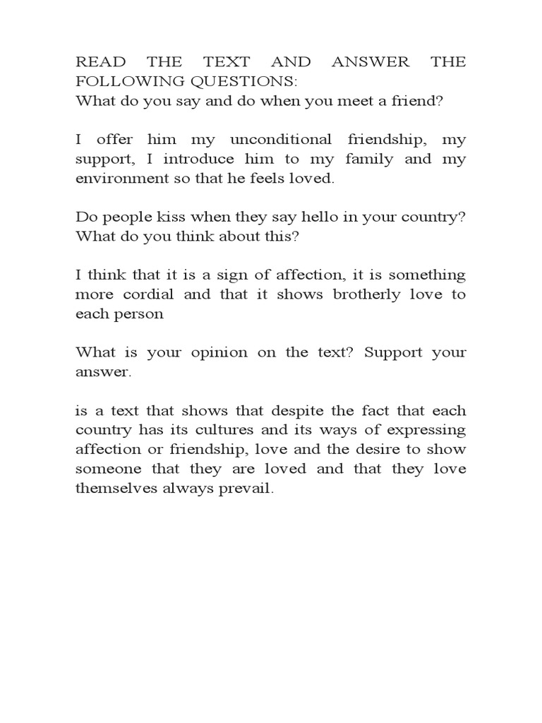 Friendship and Cultural Affection | PDF | Social Science | Wellness