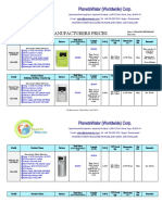 (Ex - Works) - PlanetsWater Full AWG Wholesale Factory Price List 2011 (PWG)