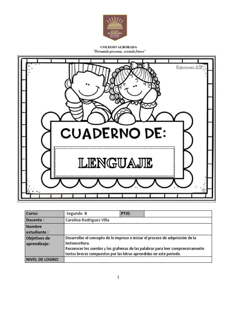 Cuaderno de Lenguaje para Segundo Grado | PDF | Crecimiento personal y ...