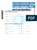 Ficha de Repasamos Lo Que Aprendimos para Primero de Primaria PDF