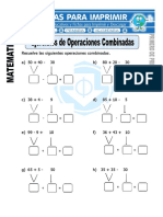 Ficha de Ejercicios de Operaciones Combinadas para Primero de Primaria PDF