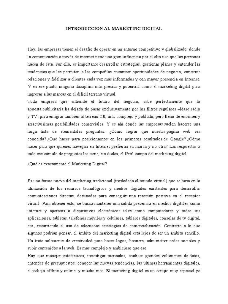 Introducción al Marketing Digital | PDF | Internet | Teléfonos móviles