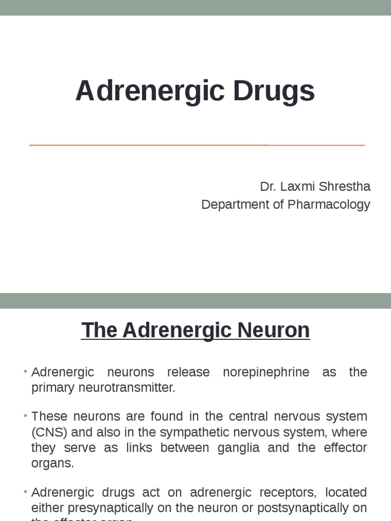 Adrenergic Drugs 20.07.018 PDF | PDF | Norepinephrine | Vasodilation