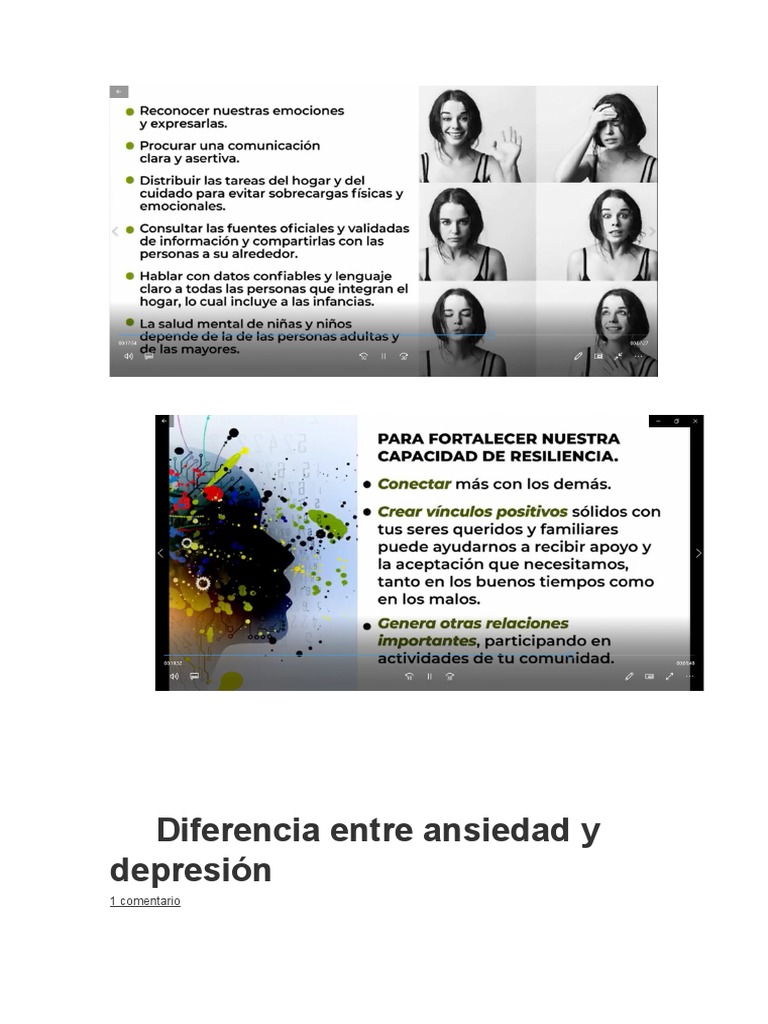 Diferencias entre Ansiedad y Depresión | PDF | Depresión (estado de ...
