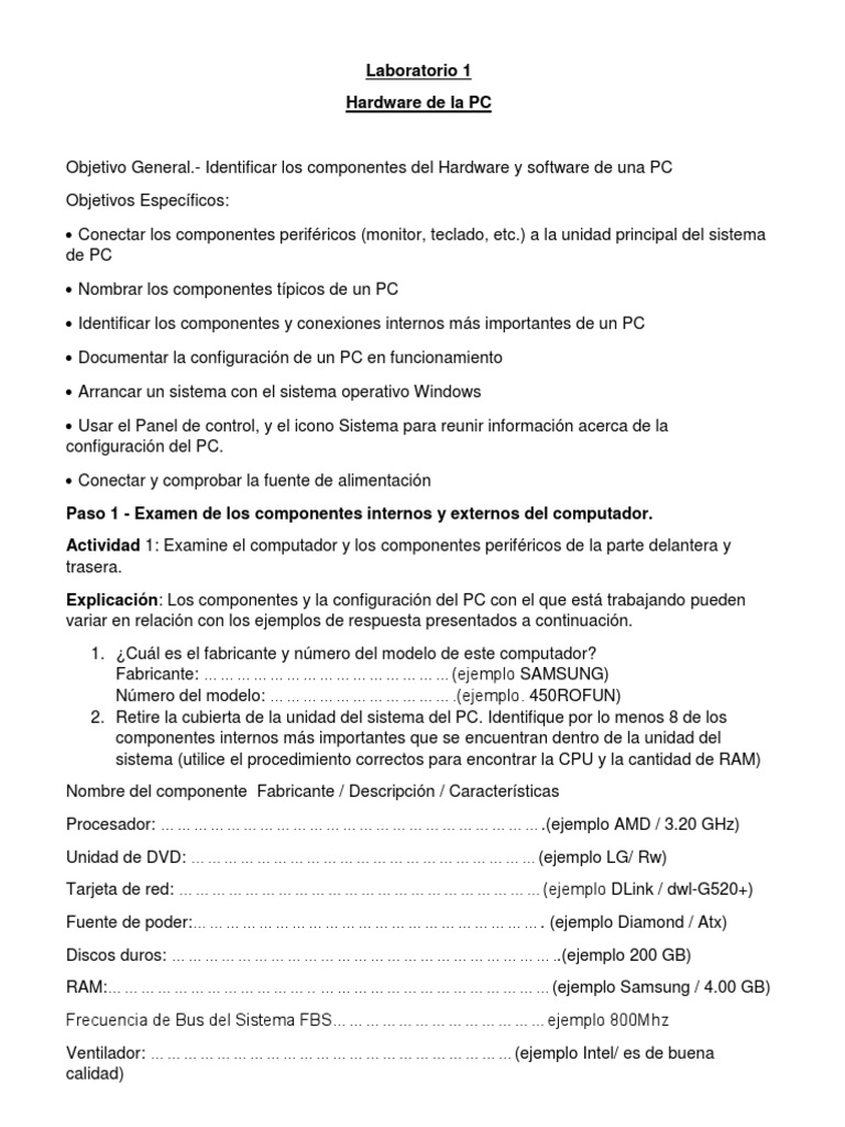 Guía de Hardware de PC para Principiantes | PDF | Hardware de la ...