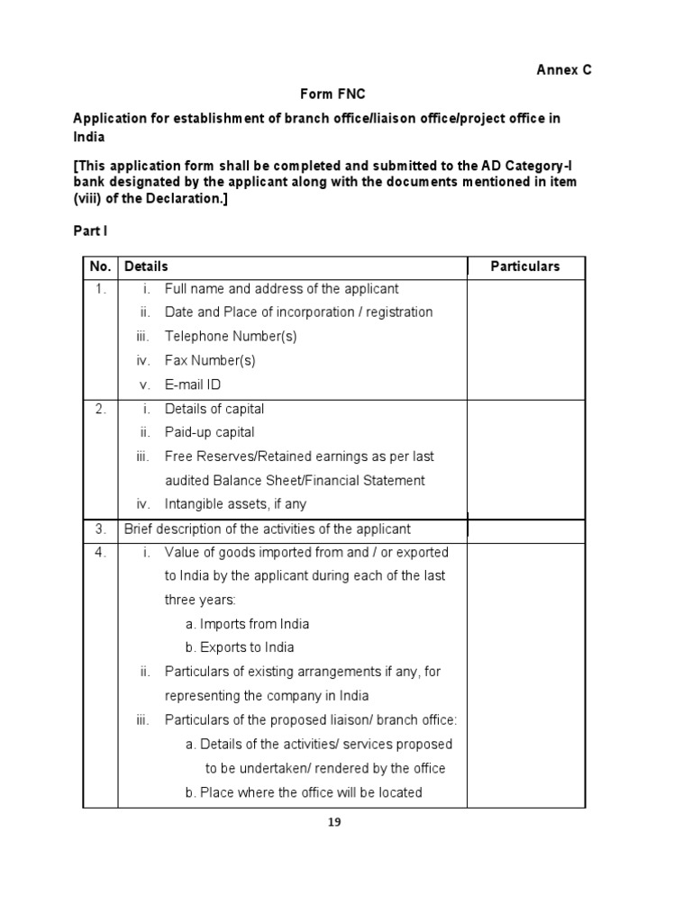 Annex C FNC Form PDF Notary Public Banks