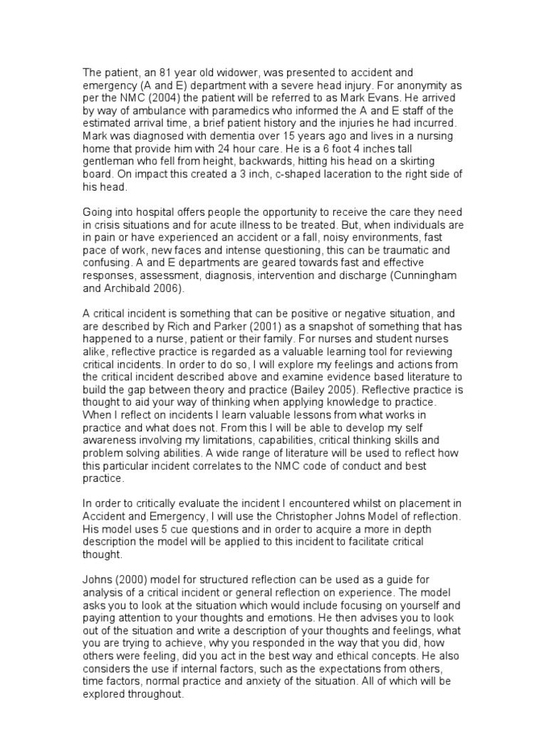 Personal reflective essay examples picture