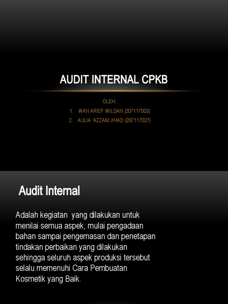 Audit Internal CPKB: Prosedur dan Tujuan | PDF