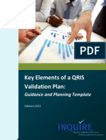 Key Elements of QRIS Validation Plan Template