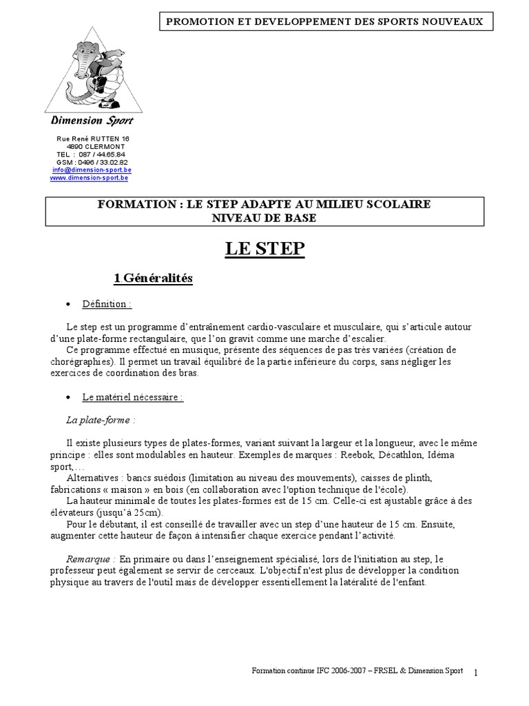 Introduction au Step Scolaire | PDF | Des sports