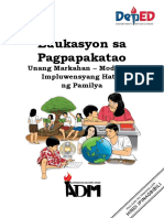 Esp8 - q1 - Mod1 - Impluwensyang Hatid NG Pamilya - FINAL08082020 PDF