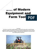List of Modern Equipment and Farm Tools