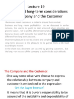 Lecture 19 Business and Long-Term Considerations The Company and The Customer