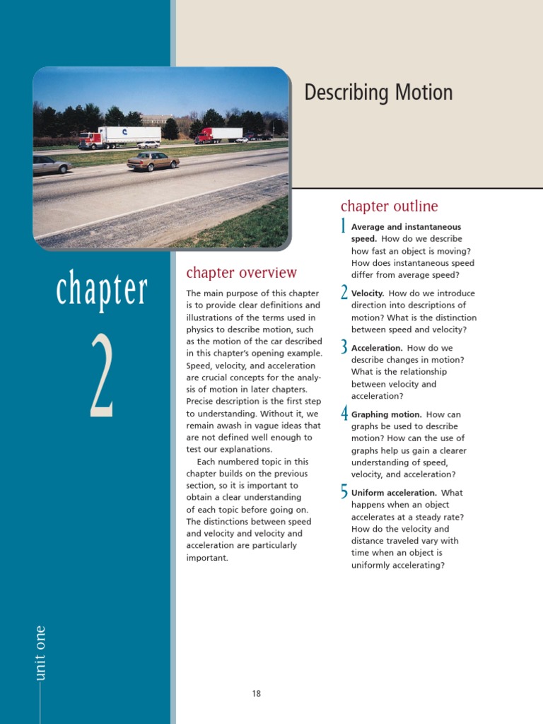Describing Motion: Chapter Outline | PDF | Speed | Velocity