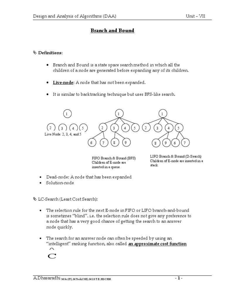 Branch and Bound Algorithm for Solving TSP | PDF | Matrix (Mathematics ...