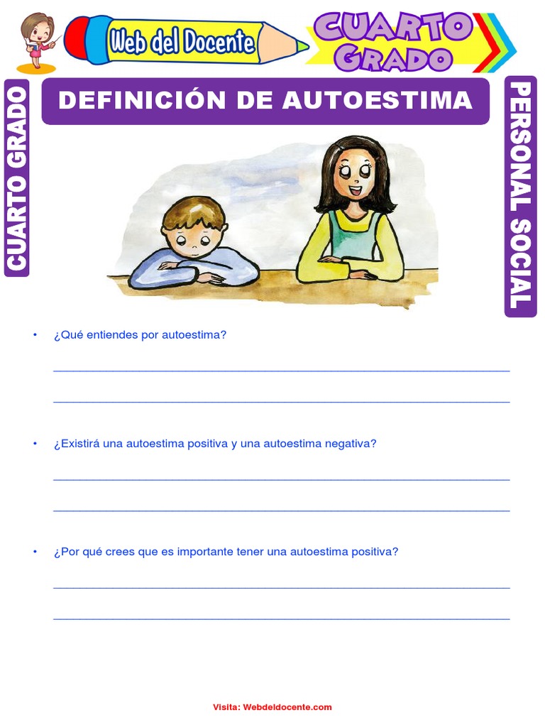 Definición de Autoestima para Cuarto Grado de Primaria PDF | PDF ...