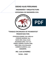 UNIVERSIDAD ALAS PERUANAS - Carátula PAVIMENOS