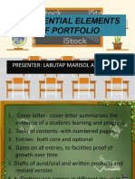 Essential Elements of Portfolio: Presenter: Labutap Marisol A