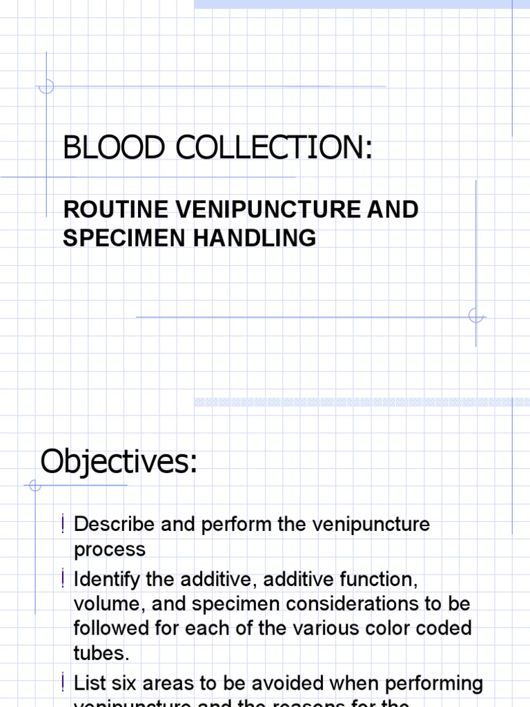 Blood Collection | PDF | Intravenous Therapy | Tissue (Biology)