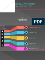 Test Types & Approach of Language Testing: By: Fildzah Arifah 190620202007