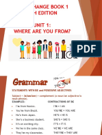 Where Are You From? - Grammar and Vocabulary for Unit 1