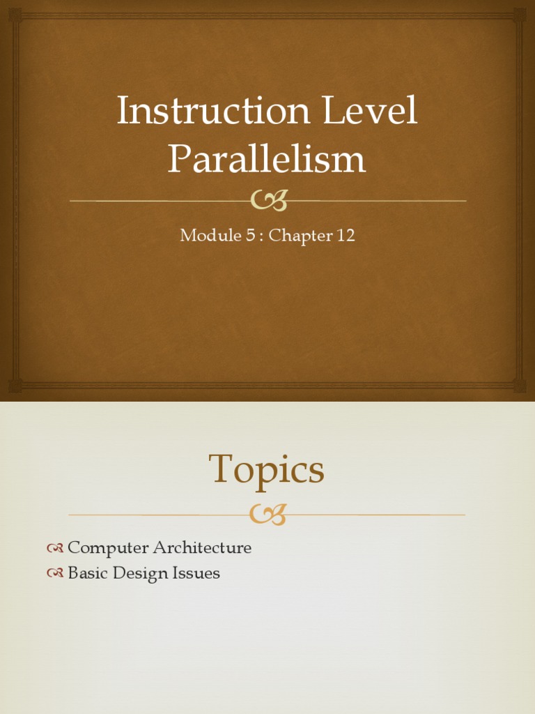 Instruction Level Parallelism: Module 5: Chapter 12 | PDF | Parallel ...