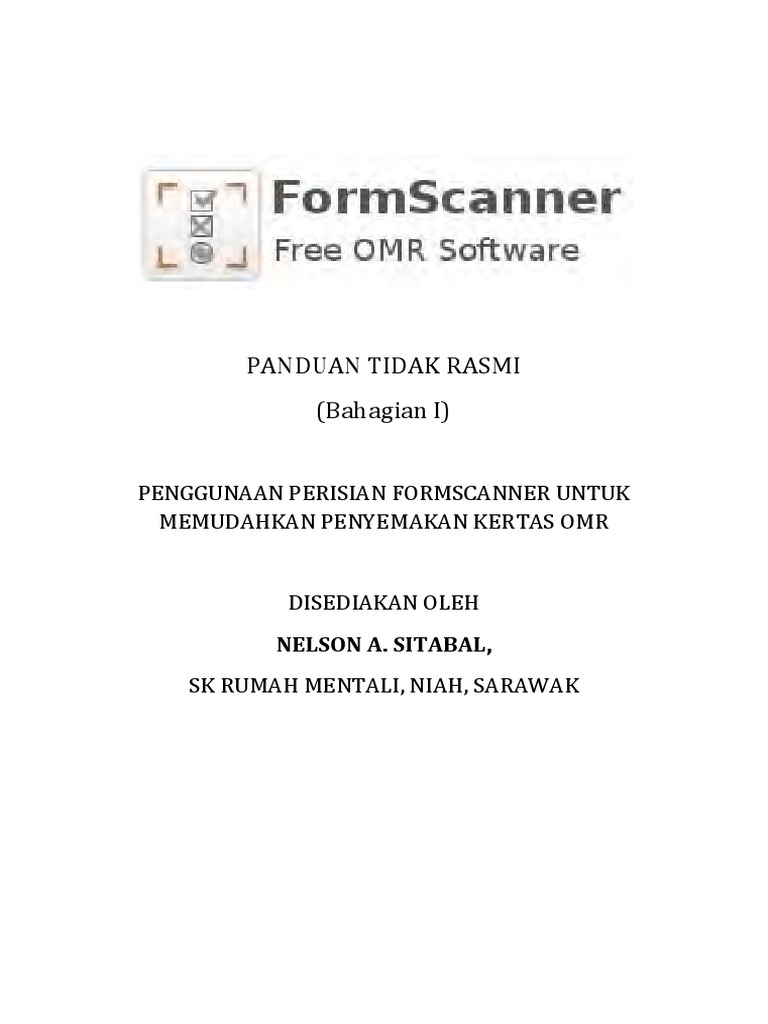 Panduan Tidak Rasmi (Bahagian I) Penggunaan Perisian FormScanner PDF | PDF