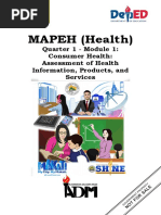 MAPEH (Health) : Quarter 1 - Module 1: Consumer Health: Assessment of Health Information, Products, and Services