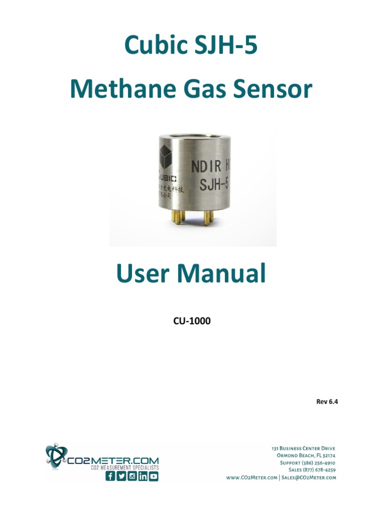 Manual Cubic SJH 5 Methane Sensor CO2Meter PDF Electrostatic