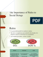 The Importance of Rules To Social Beings