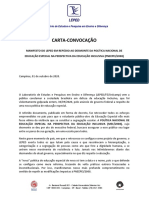 Carta Convocacao Contra Desmonte Da Pneepei