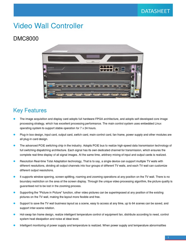 UNV DMC8000 Series of Video Wall Controller-V4.0 | PDF | Television | Hdmi
