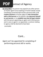 Contract of Agency: Sec 56 of NCA, Any Person May Appoint Any Other Person