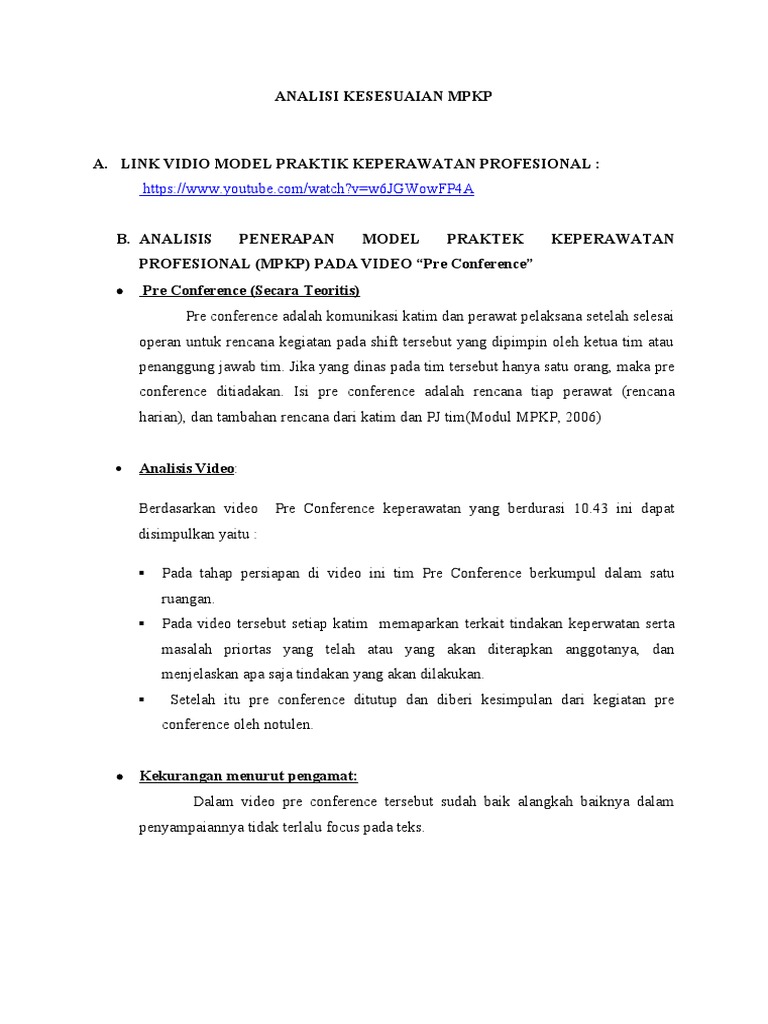 Analisis Pre Conference | PDF
