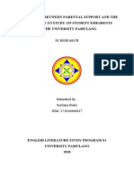 Correlation Between Parental Support and The Motivation To Study On Student Emigrents at The University Pamulang