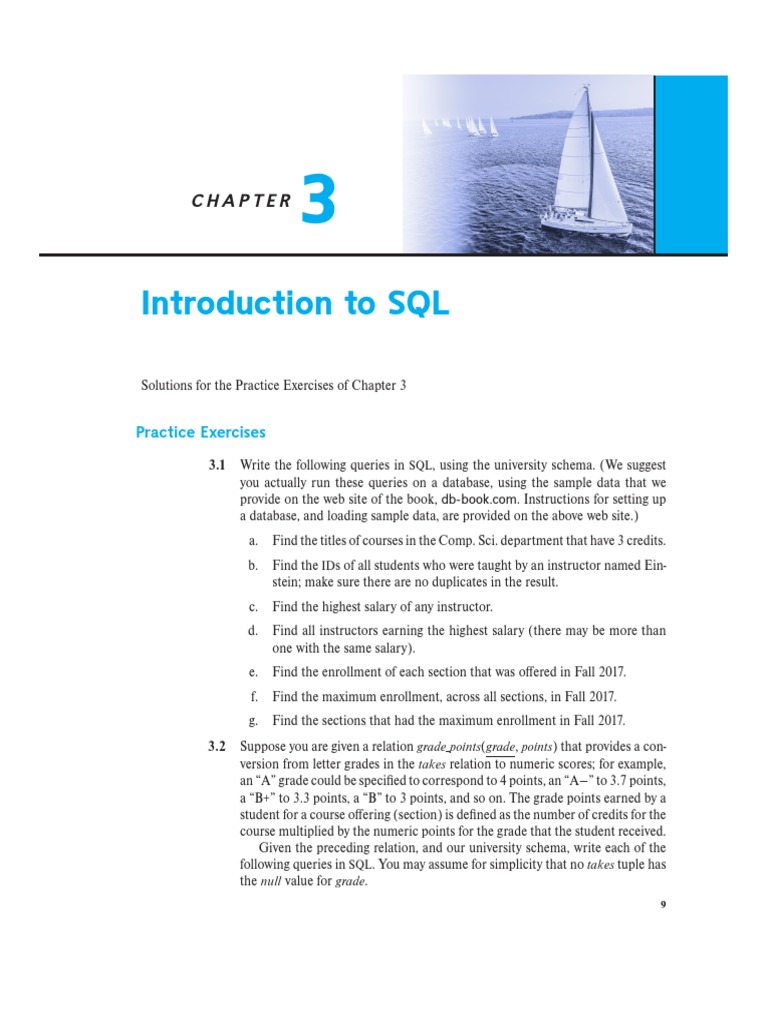 Introduction To SQL: Practice Exercises | Download Free PDF ...
