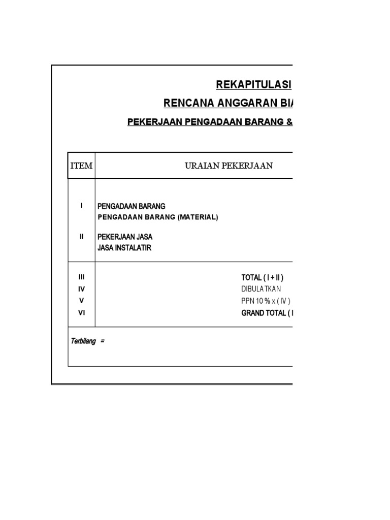 RENCANA ANGGARAN BIAYA (RAB) PEKERJAAN INSTALASI LISTRIK | PDF | Nature