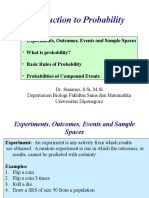 Introduction To Probability: Experiments, Outcomes, Events and Sample Spaces