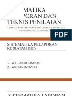 Sistematika Pelaporan Dan Teknis Penilaian