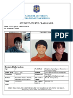 Student Online Class Card: National University College of Engineerng