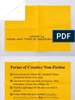 Forms and Types of Creative Non-Fiction