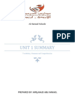 Unit 1 Summary: Al-Sarmad Schools