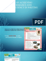 Ways of Achieving Performance and Proficiency in Writing