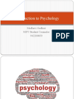 Introduction To Psychology: Madhavi Gadkari NIFT Student Counselor 942200853