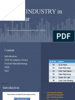 Role of INDUSTRY in Myanmar: 6. Industrial (Formal Manufacturing) (SEZ, SDZ, SME Etc)