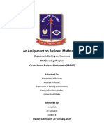 An Assignment On Business Mathematics