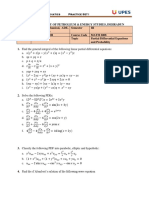 Practice Set I on Partial Differential Equations and Probability